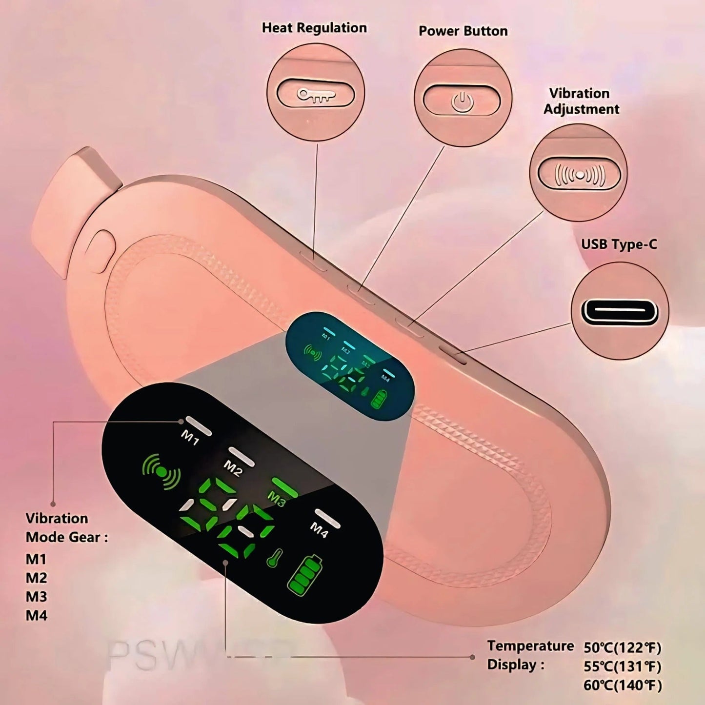 3 in 1 Period Cramp & Back Pain Relief Belt Massager